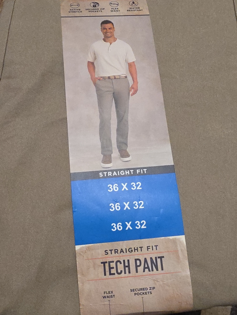 Weatherproof Men’s Straight Tech Pant - Tan